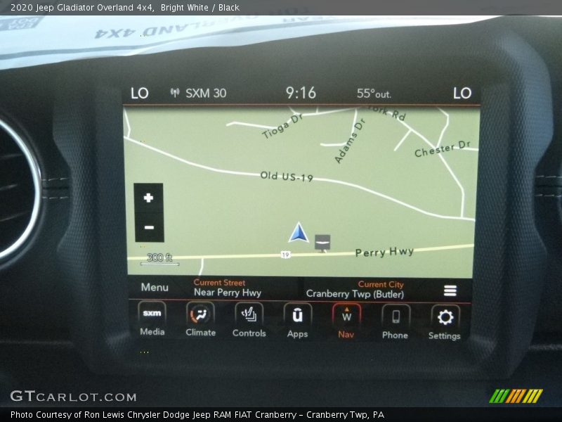 Navigation of 2020 Gladiator Overland 4x4