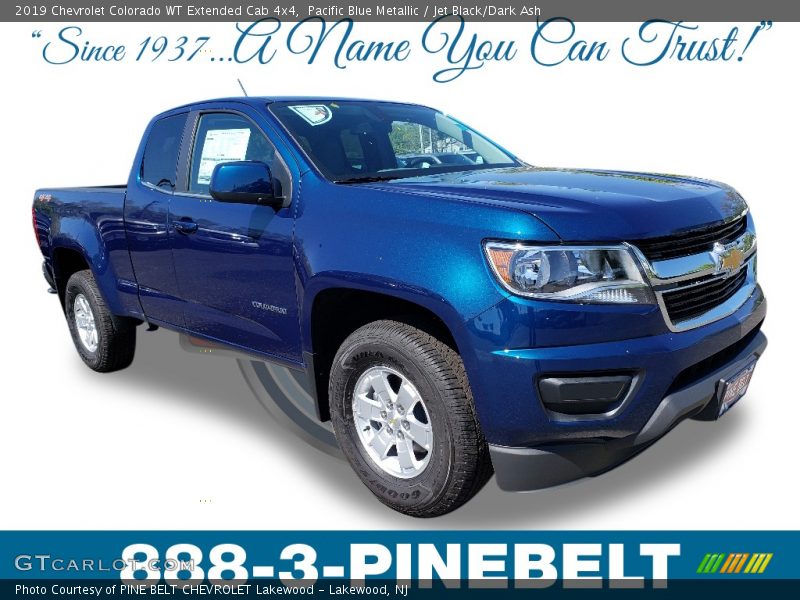 Pacific Blue Metallic / Jet Black/Dark Ash 2019 Chevrolet Colorado WT Extended Cab 4x4