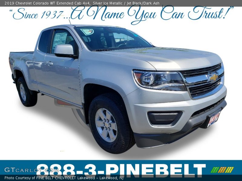 Silver Ice Metallic / Jet Black/Dark Ash 2019 Chevrolet Colorado WT Extended Cab 4x4