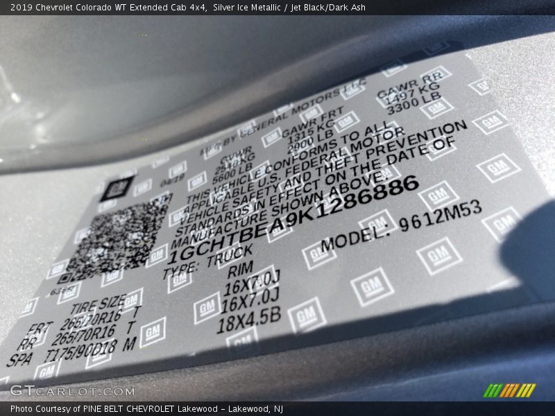 Silver Ice Metallic / Jet Black/Dark Ash 2019 Chevrolet Colorado WT Extended Cab 4x4