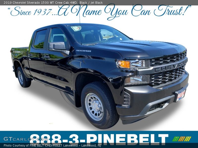 Black / Jet Black 2019 Chevrolet Silverado 1500 WT Crew Cab 4WD