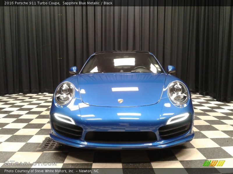 Sapphire Blue Metallic / Black 2016 Porsche 911 Turbo Coupe