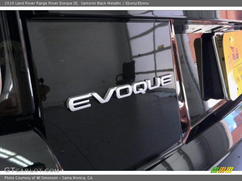 Santorini Black Metalllic / Ebony/Ebony 2016 Land Rover Range Rover Evoque SE