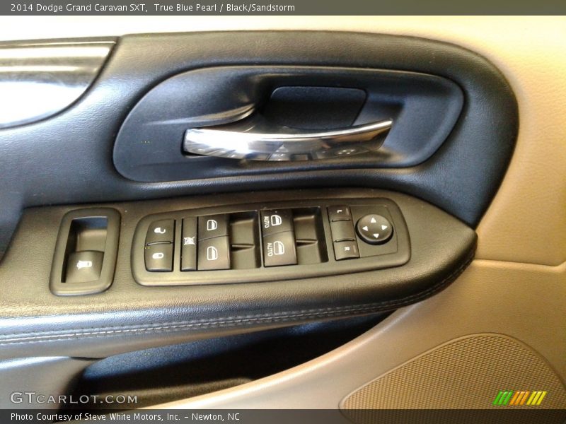 True Blue Pearl / Black/Sandstorm 2014 Dodge Grand Caravan SXT