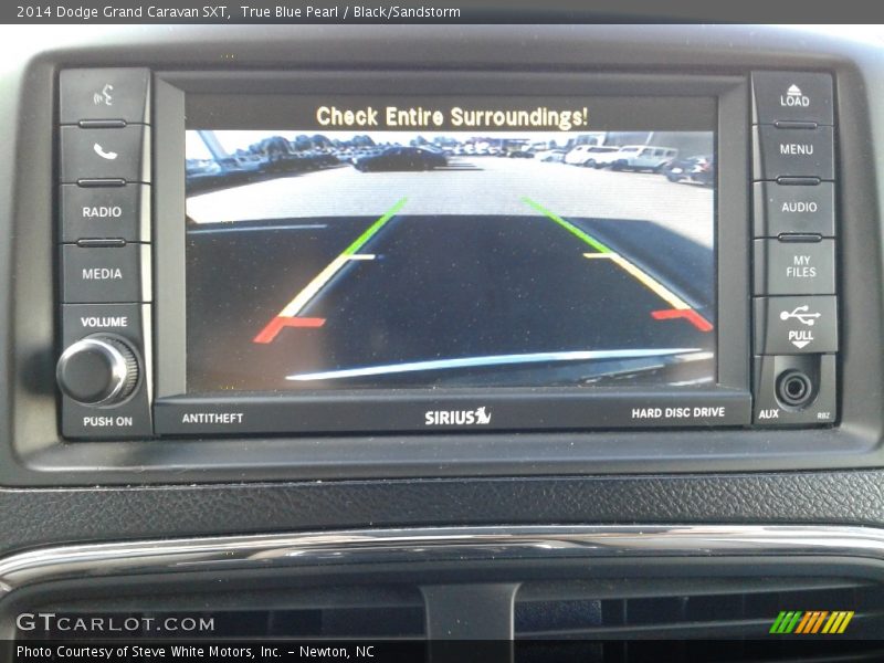 True Blue Pearl / Black/Sandstorm 2014 Dodge Grand Caravan SXT