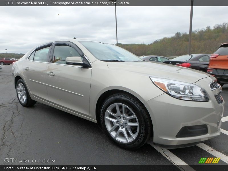 Champagne Silver Metallic / Cocoa/Light Neutral 2013 Chevrolet Malibu LT
