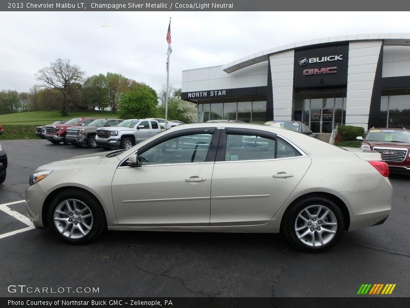 Champagne Silver Metallic / Cocoa/Light Neutral 2013 Chevrolet Malibu LT