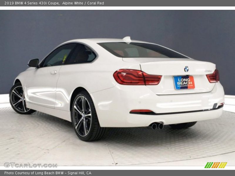 Alpine White / Coral Red 2019 BMW 4 Series 430i Coupe