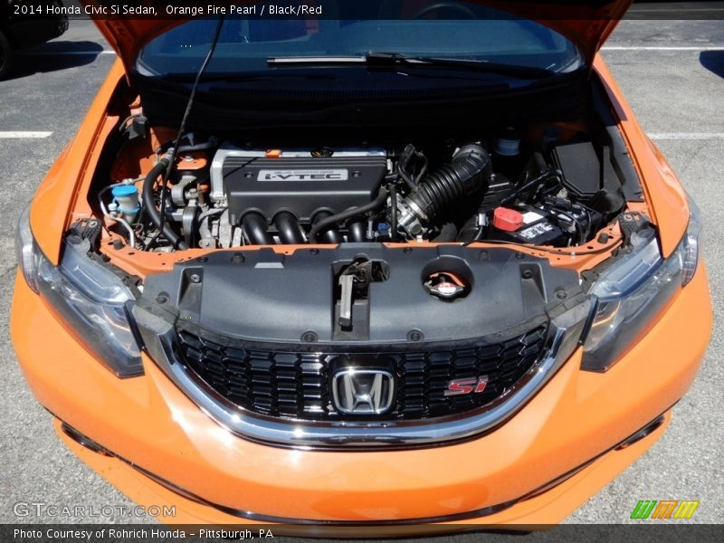 Orange Fire Pearl / Black/Red 2014 Honda Civic Si Sedan