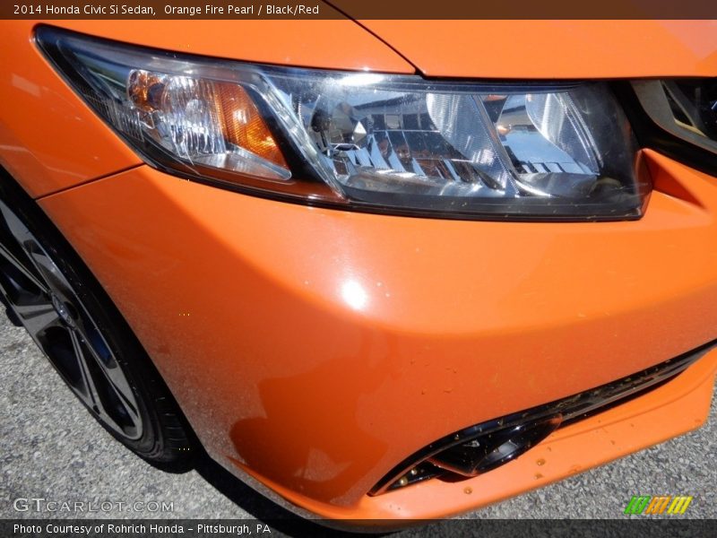 Orange Fire Pearl / Black/Red 2014 Honda Civic Si Sedan