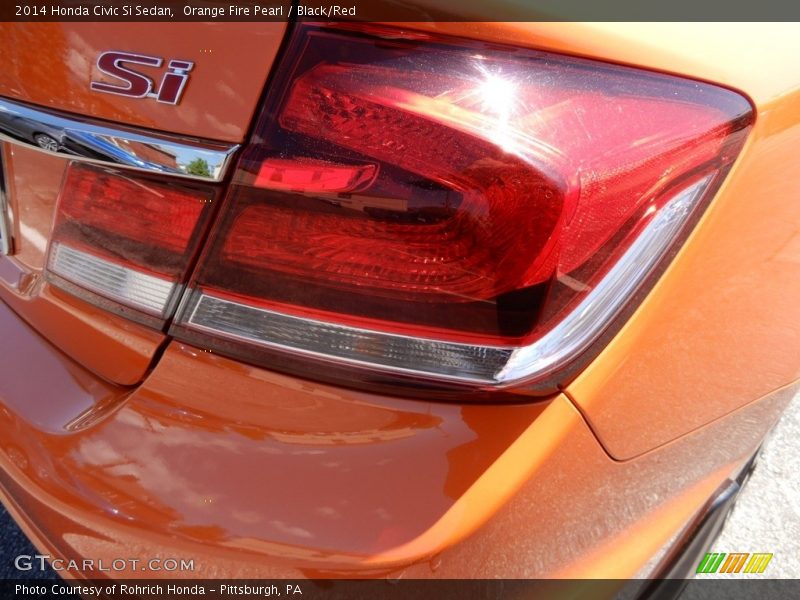 Orange Fire Pearl / Black/Red 2014 Honda Civic Si Sedan