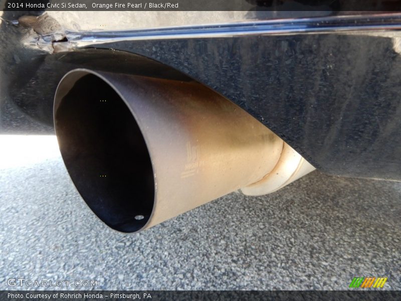Orange Fire Pearl / Black/Red 2014 Honda Civic Si Sedan