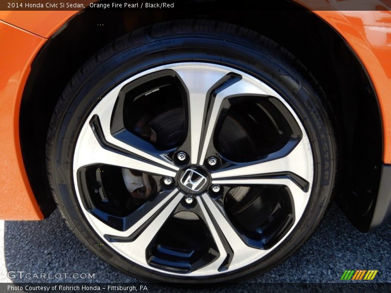 Orange Fire Pearl / Black/Red 2014 Honda Civic Si Sedan