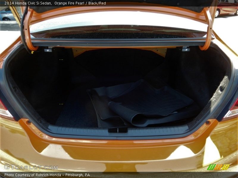 Orange Fire Pearl / Black/Red 2014 Honda Civic Si Sedan