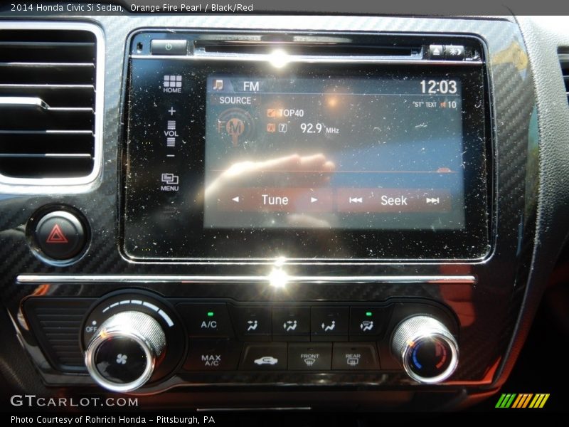 Orange Fire Pearl / Black/Red 2014 Honda Civic Si Sedan