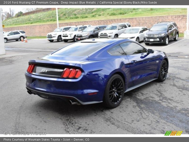 Deep Impact Blue Metallic / California Special Ebony Black/Miko Suede 2016 Ford Mustang GT Premium Coupe