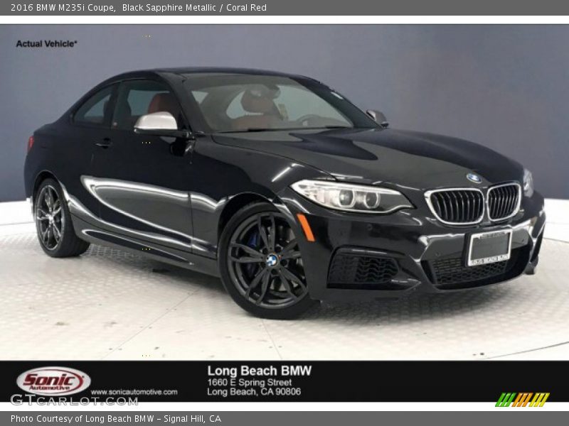 Black Sapphire Metallic / Coral Red 2016 BMW M235i Coupe