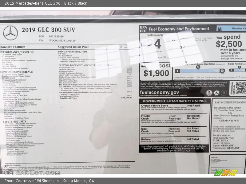 Black / Black 2019 Mercedes-Benz GLC 300