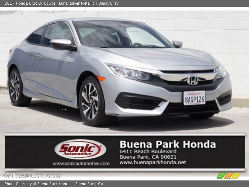 Lunar Silver Metallic / Black/Gray 2017 Honda Civic LX Coupe