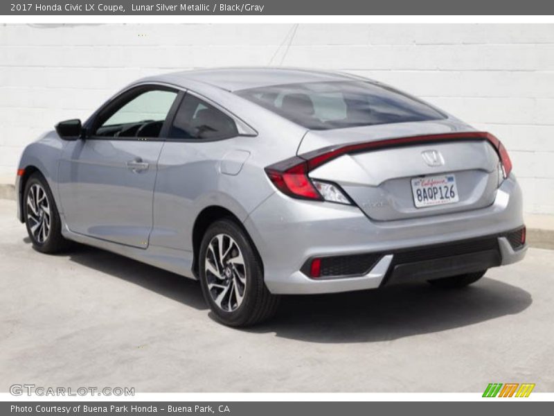 Lunar Silver Metallic / Black/Gray 2017 Honda Civic LX Coupe