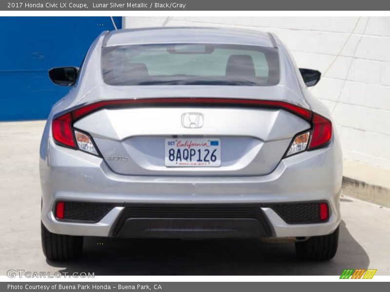 Lunar Silver Metallic / Black/Gray 2017 Honda Civic LX Coupe