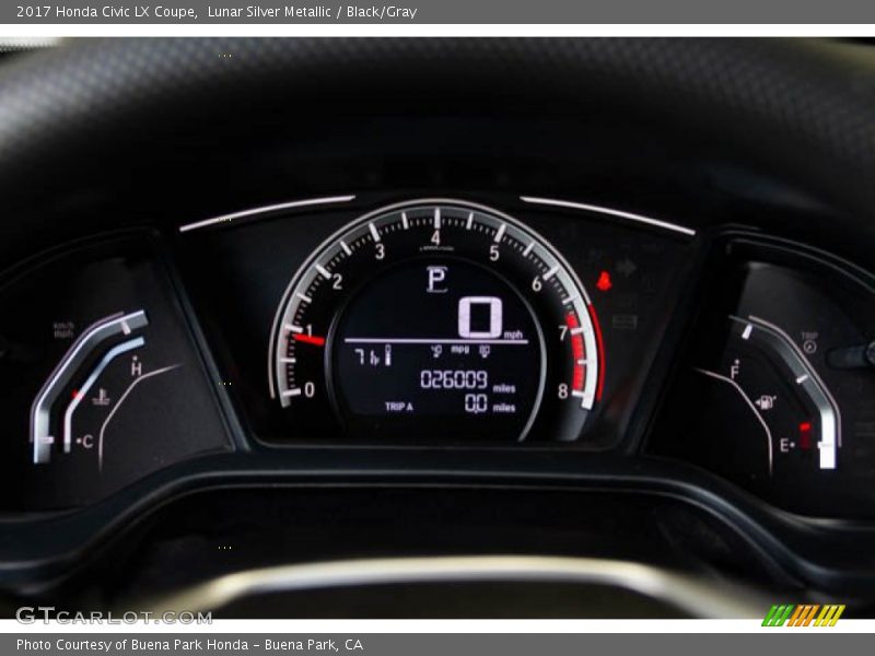 Lunar Silver Metallic / Black/Gray 2017 Honda Civic LX Coupe