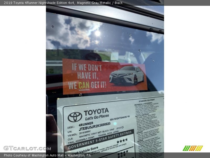 Magnetic Gray Metallic / Black 2019 Toyota 4Runner Nightshade Edition 4x4