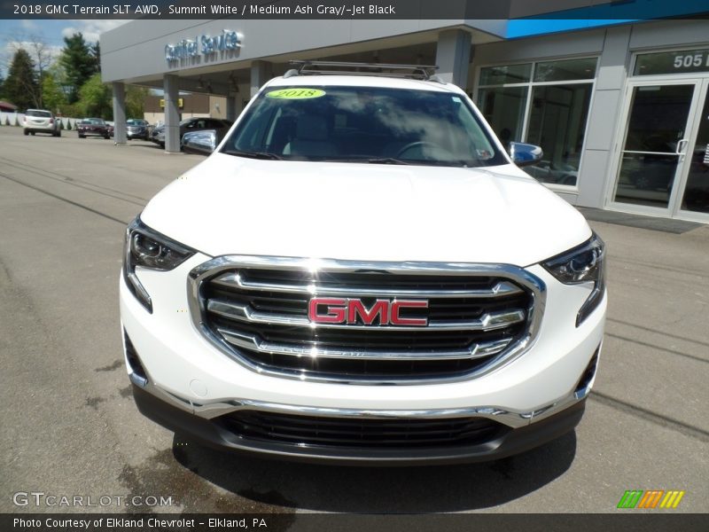 Summit White / Medium Ash Gray/­Jet Black 2018 GMC Terrain SLT AWD