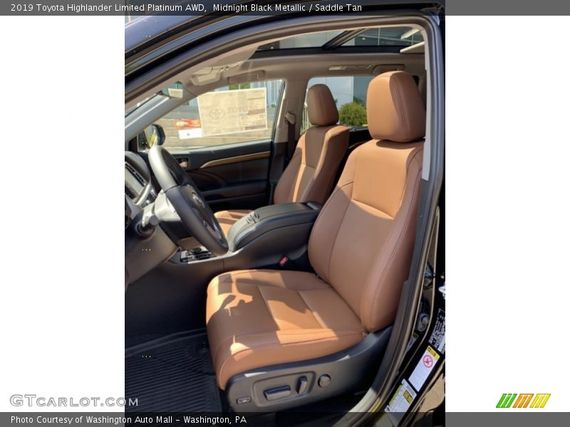 Midnight Black Metallic / Saddle Tan 2019 Toyota Highlander Limited Platinum AWD