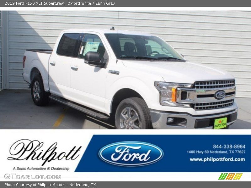 Oxford White / Earth Gray 2019 Ford F150 XLT SuperCrew