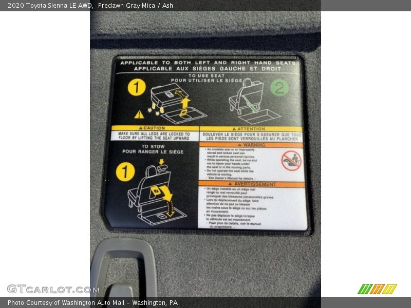 Predawn Gray Mica / Ash 2020 Toyota Sienna LE AWD
