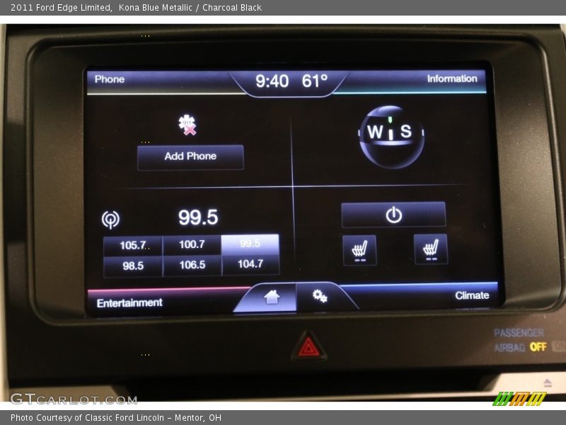 Kona Blue Metallic / Charcoal Black 2011 Ford Edge Limited