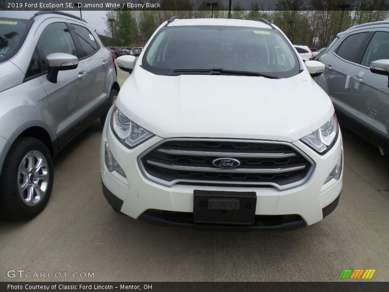 Diamond White / Ebony Black 2019 Ford EcoSport SE