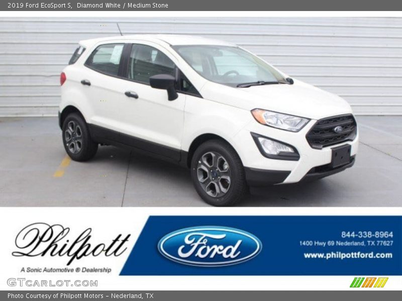 Diamond White / Medium Stone 2019 Ford EcoSport S