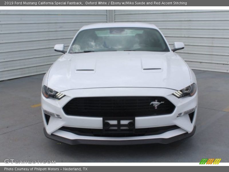 Oxford White / Ebony w/Miko Suede and Red Accent Stitching 2019 Ford Mustang California Special Fastback