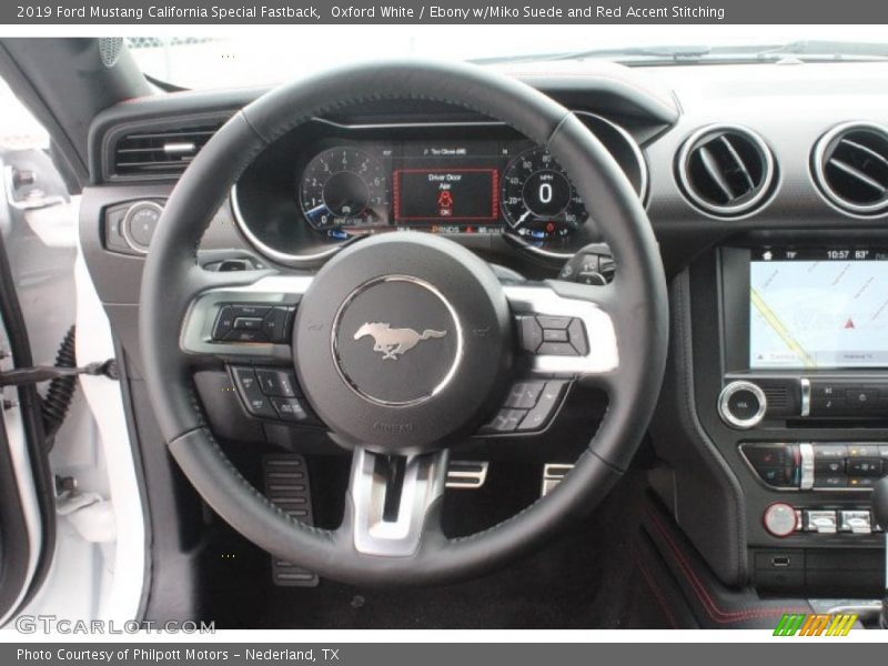 Oxford White / Ebony w/Miko Suede and Red Accent Stitching 2019 Ford Mustang California Special Fastback