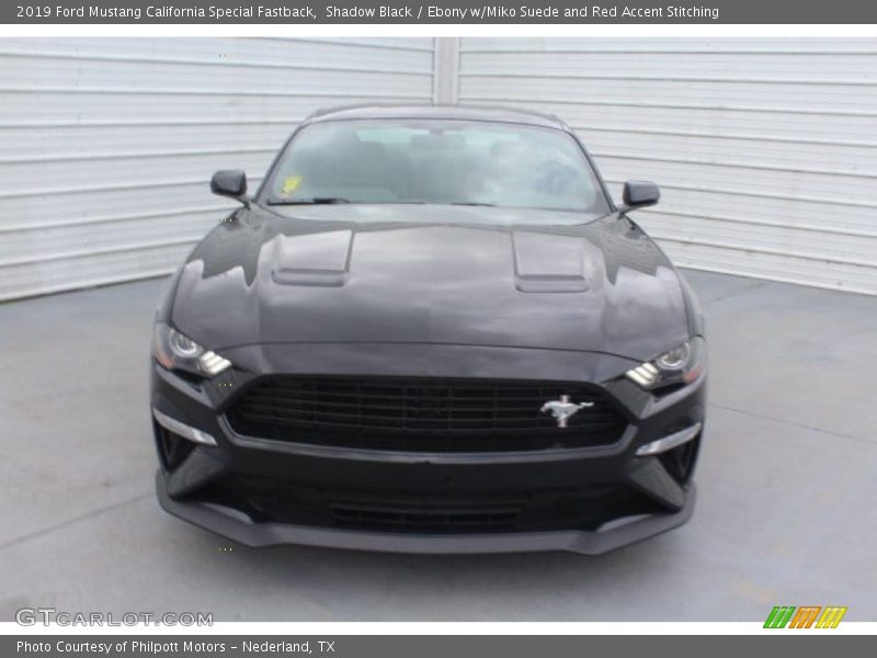 Shadow Black / Ebony w/Miko Suede and Red Accent Stitching 2019 Ford Mustang California Special Fastback
