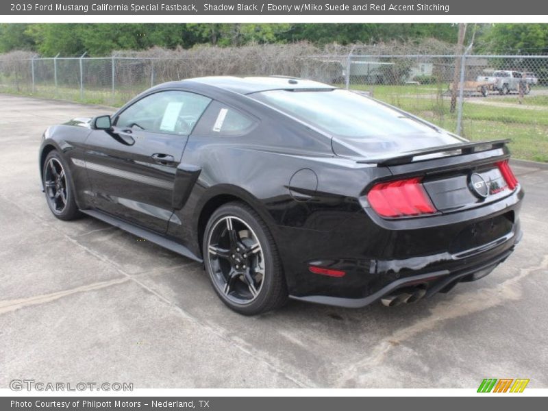 Shadow Black / Ebony w/Miko Suede and Red Accent Stitching 2019 Ford Mustang California Special Fastback