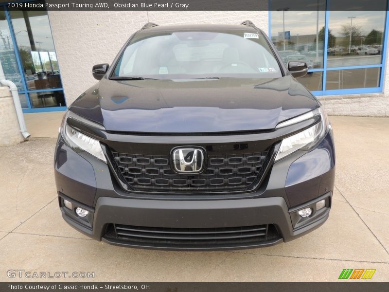 Obsidian Blue Pearl / Gray 2019 Honda Passport Touring AWD