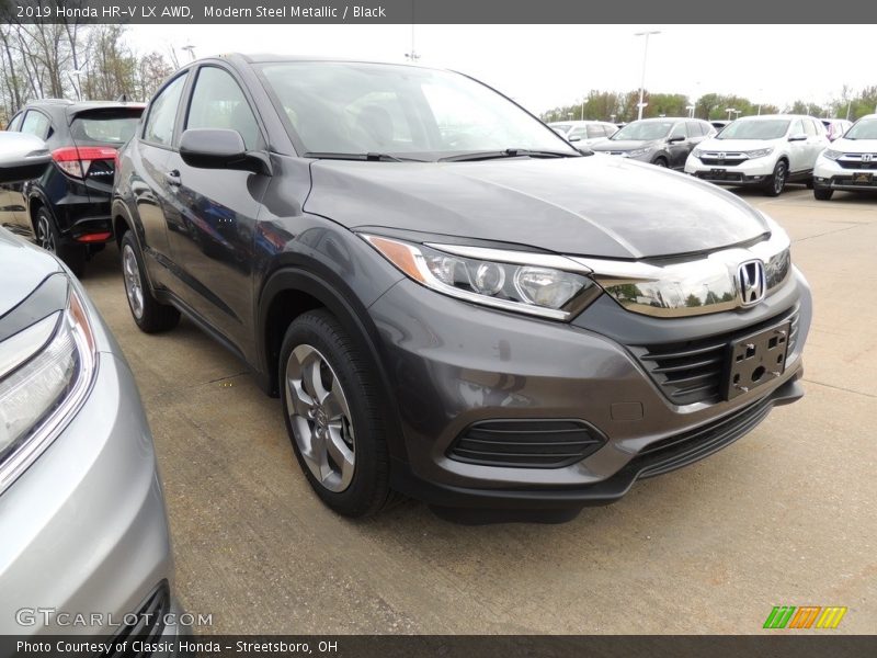 Modern Steel Metallic / Black 2019 Honda HR-V LX AWD