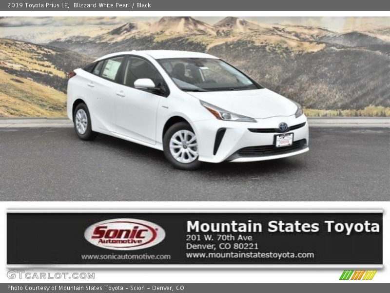 Blizzard White Pearl / Black 2019 Toyota Prius LE