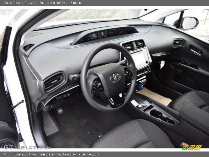 Blizzard White Pearl / Black 2019 Toyota Prius LE