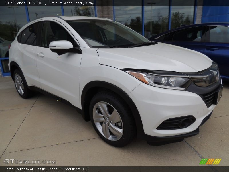 Platinum White Pearl / Gray 2019 Honda HR-V EX-L