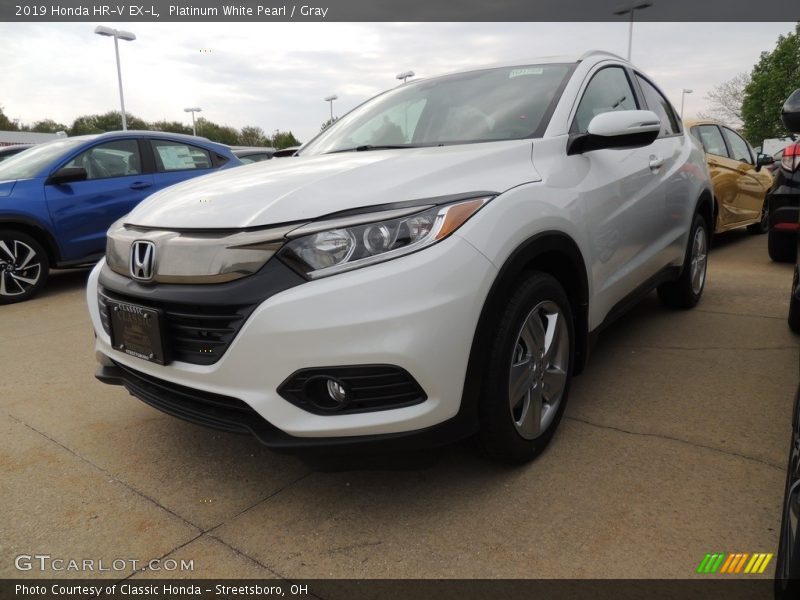 Platinum White Pearl / Gray 2019 Honda HR-V EX-L