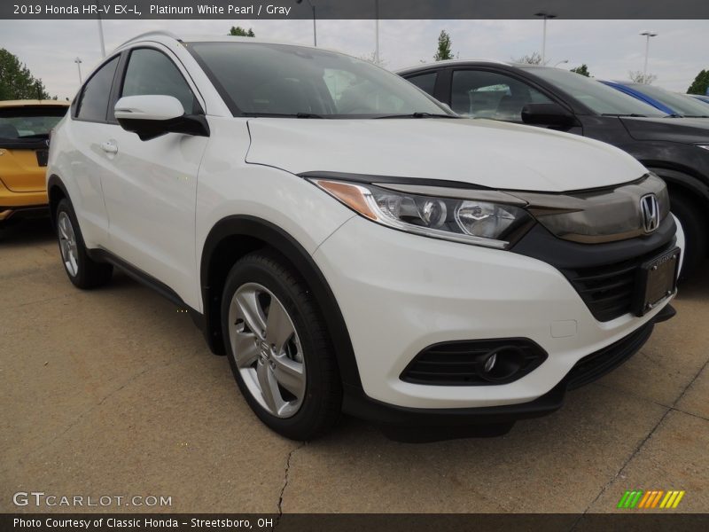 Platinum White Pearl / Gray 2019 Honda HR-V EX-L