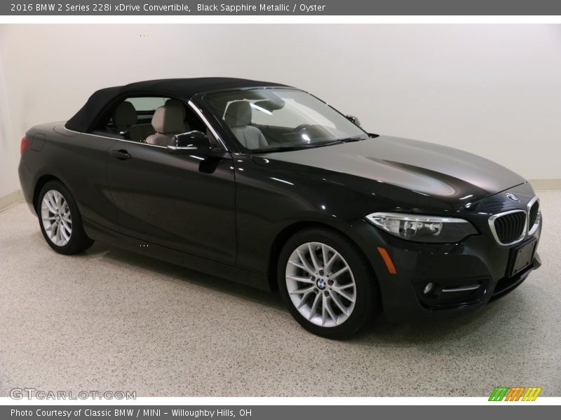 Black Sapphire Metallic / Oyster 2016 BMW 2 Series 228i xDrive Convertible