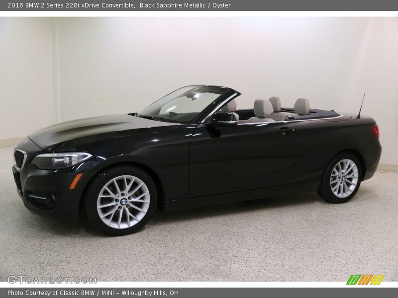 Black Sapphire Metallic / Oyster 2016 BMW 2 Series 228i xDrive Convertible