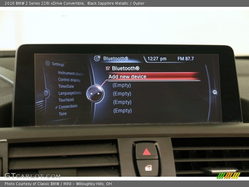 Black Sapphire Metallic / Oyster 2016 BMW 2 Series 228i xDrive Convertible