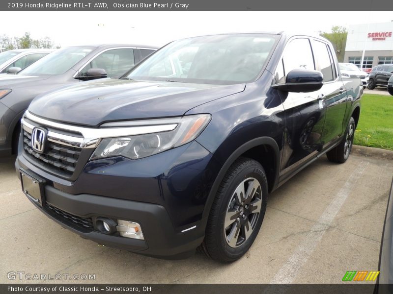 Obsidian Blue Pearl / Gray 2019 Honda Ridgeline RTL-T AWD