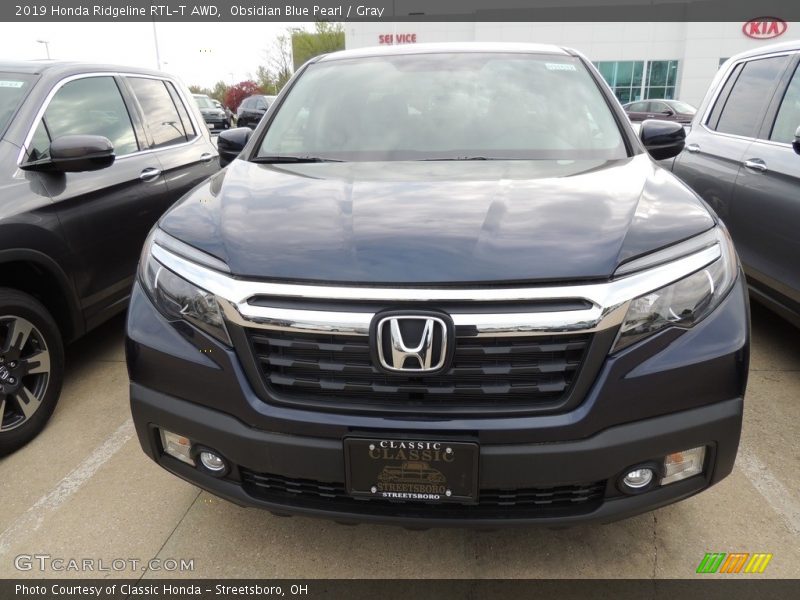 Obsidian Blue Pearl / Gray 2019 Honda Ridgeline RTL-T AWD
